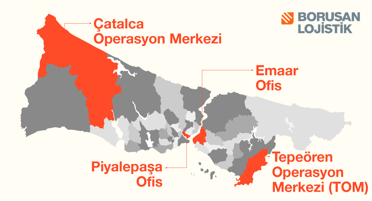 Borusan Lojistik 4 Lokasyonda